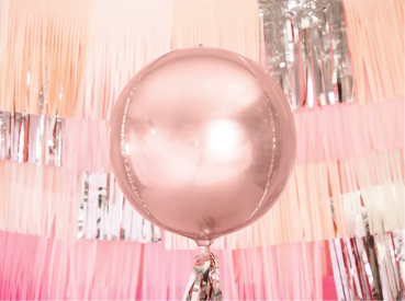 XL Folienballon Orbz - Roségoldene Kugel - ø 40cm